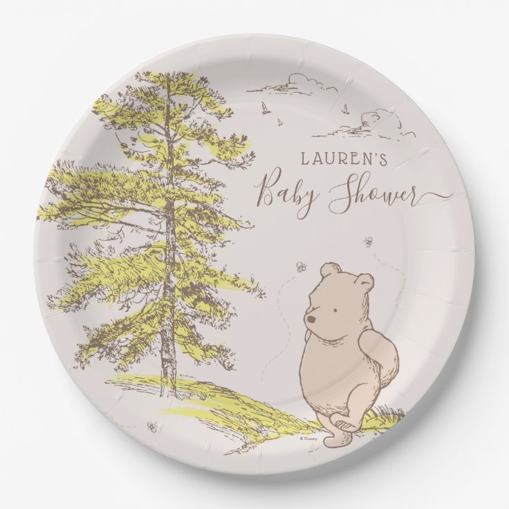 Classic Winnie the Pooh Baby Shower Paper Plates Zazzle