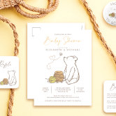 Pooh and Pals Watercolor Baby Shower  Postcard