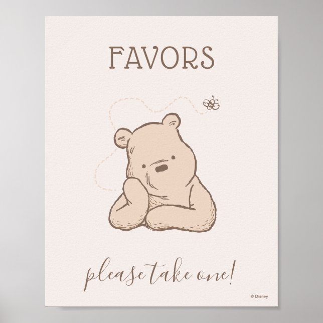 Classic Winnie the Pooh Baby Shower Poster (Front)