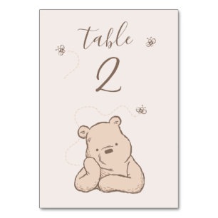 Classic Winnie the Pooh Baby Shower Table Number