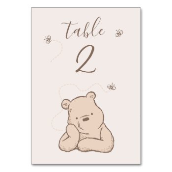 Classic Winnie The Pooh Baby Shower  Table Number by winniethepooh at Zazzle