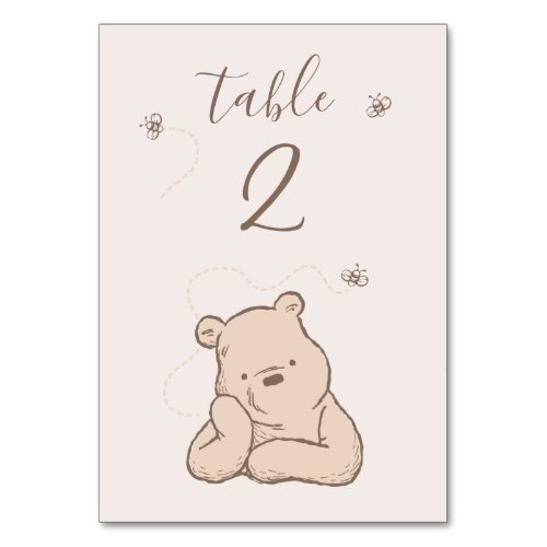 Classic Winnie the Pooh Baby Shower  Table Number