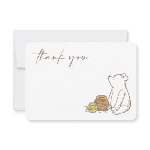 Classic Winnie the Pooh Baby Shower Thank You  Invitation