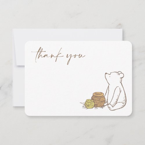 Classic Winnie the Pooh Baby Shower Thank You  Invitation