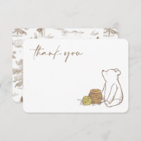 Classic Winnie the Pooh Baby Shower Thank You  Invitation