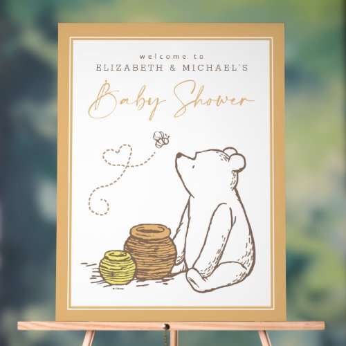 Classic Winnie the Pooh Baby Shower Welcome Sign