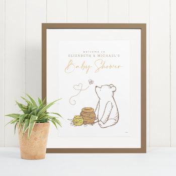 Classic Winnie The Pooh Baby Shower Welcome Sign by winniethepooh at Zazzle