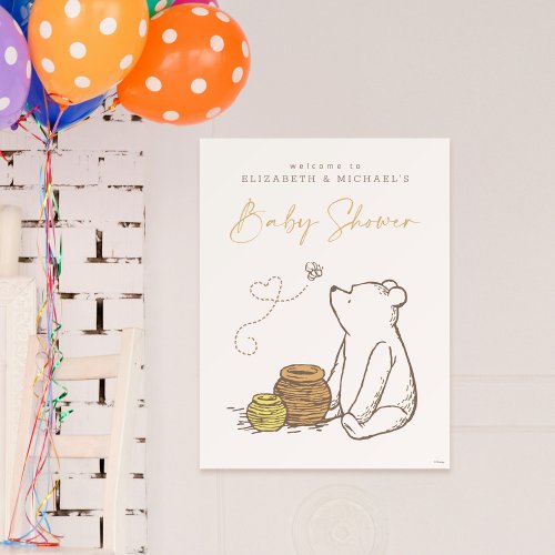 Classic Winnie the Pooh Baby Shower Welcome Sign