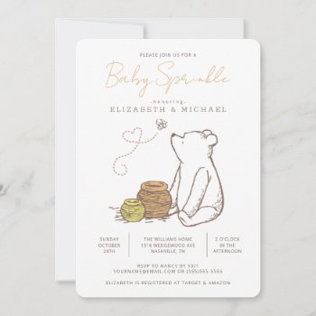 Classic Winnie The Pooh Baby Sprinkle Invitation by winniethepooh at Zazzle