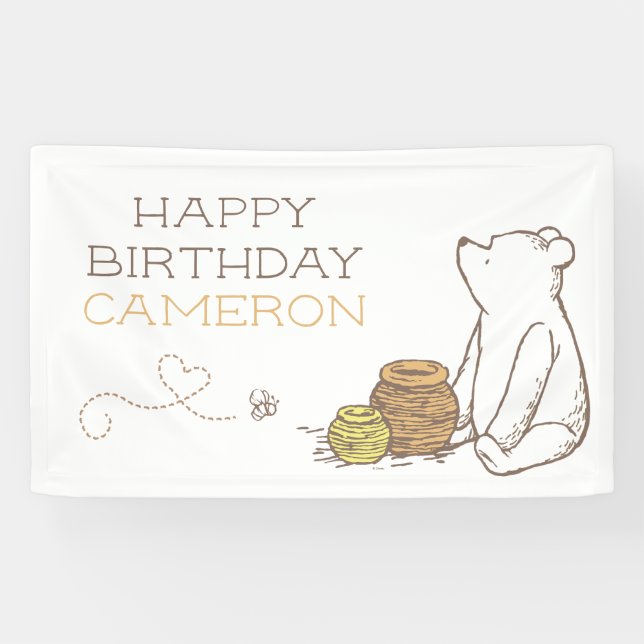Classic Winnie the Pooh Birthday Banner (Horizontal)