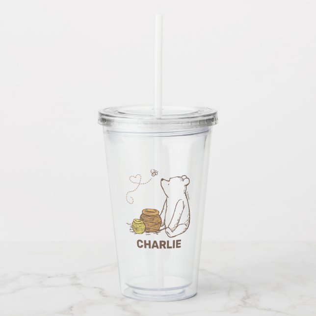 Classic Winnie the Pooh Birthday Party Favor Acrylic Tumbler (Front)
