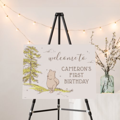 Classic Winnie the Pooh Birthday Welcome Sign