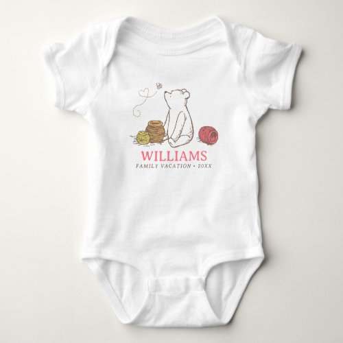 Classic Winnie the Pooh  Family Vacation Baby Bodysuit