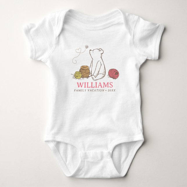 Classic Winnie the Pooh | Family Vacation Baby Bodysuit (Front)