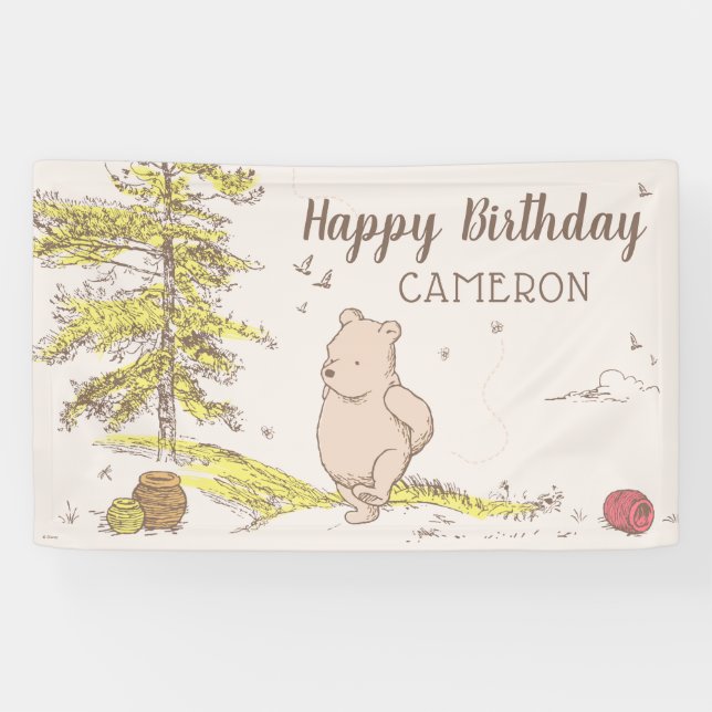Classic Winnie the Pooh | First Birthday Banner (Horizontal)