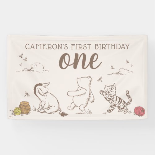 Classic Winnie the Pooh | First Birthday Banner