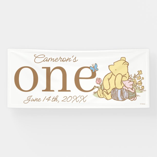 Classic Winnie-the-Pooh First Birthday Banner (Horizontal)