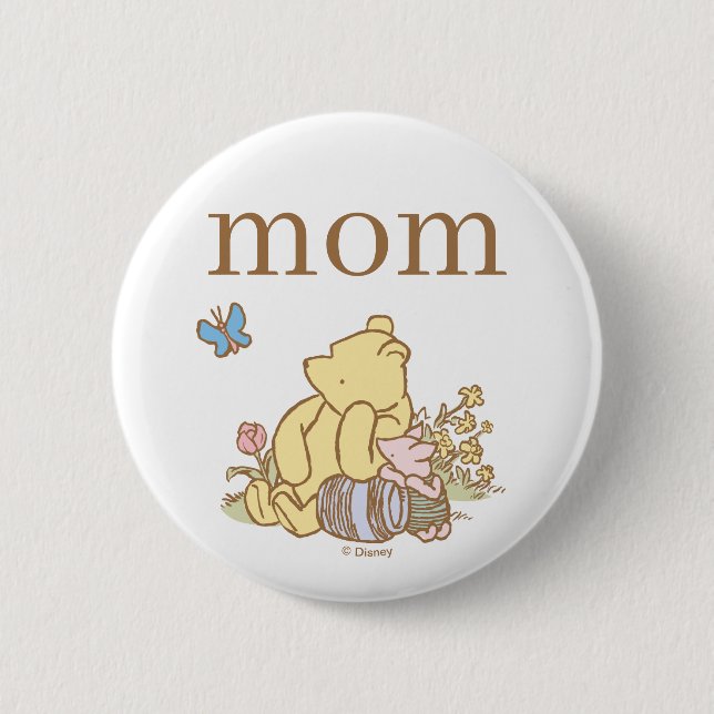 Classic Winnie-the-Pooh First Birthday Button (Front)