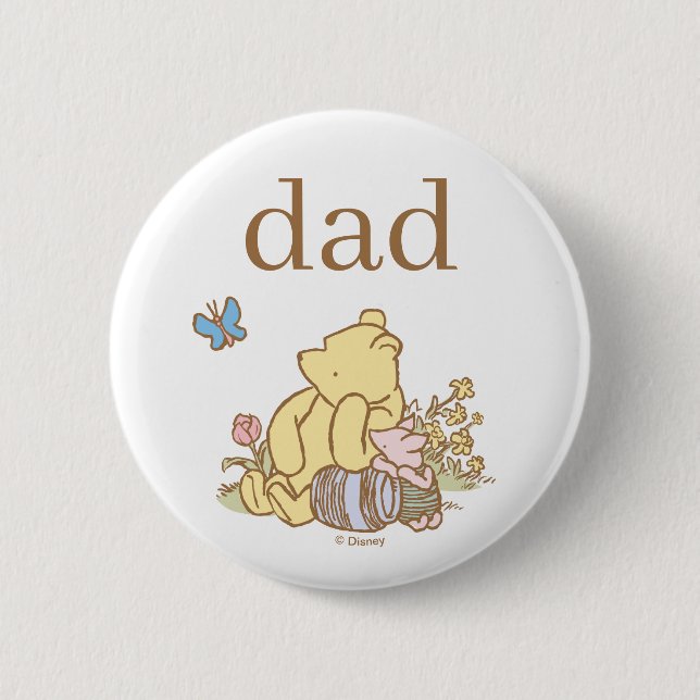 Classic Winnie-the-Pooh First Birthday Button (Front)