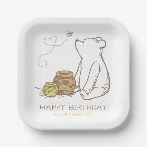 Classic Winnie the Pooh First Birthday  Paper Plates