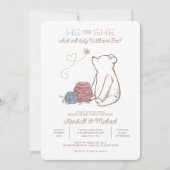 Classic Winnie the Pooh Gender Reveal Baby Shower Invitation (Front)
