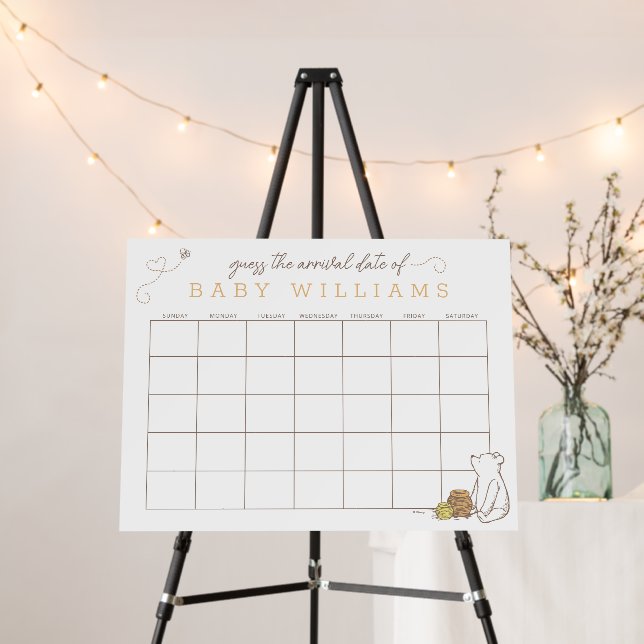 Classic Winnie the Pooh | Guess the Due Date Foam Board (In Situ (Stand))