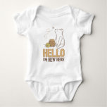 Classic Winnie The Pooh | Hello I&#39;m New Here Baby Bodysuit at Zazzle
