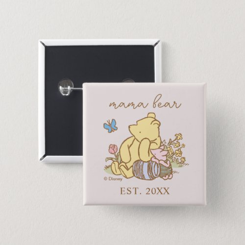 Classic Winnie the Pooh  Mama Bear _ New Mom Button