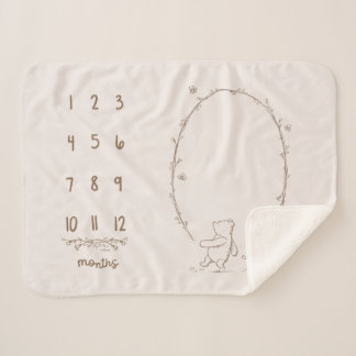 Classic Winnie the Pooh Milestone Sherpa Blanket