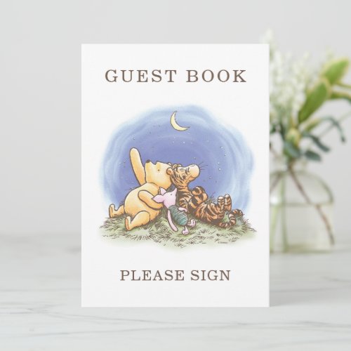 Classic Winnie The Pooh Over the Moon Baby Shower Invitation