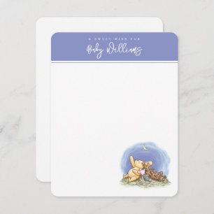 Classic Winnie The Pooh Over the Moon Baby Shower Note Card