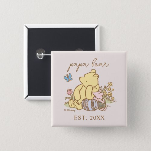 Classic Winnie the Pooh  Papa Bear _ New Dad Button