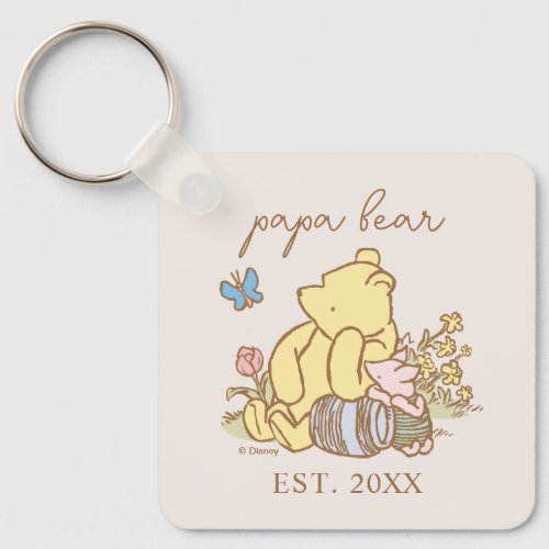 Classic Winnie the Pooh  Papa Bear _ New Dad Keychain