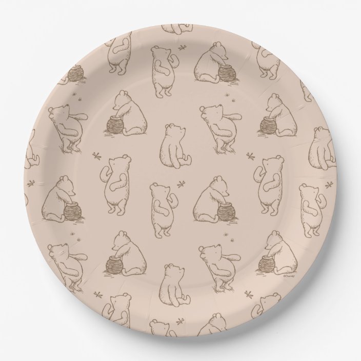 Classic Winnie the Pooh Pattern Paper Plate Classic Winnie the Pooh Pattern Paper Plate