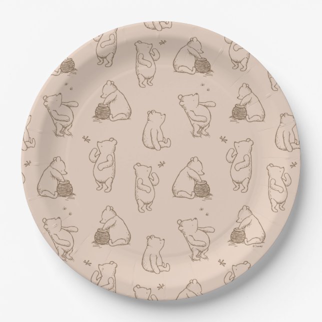 Classic Winnie the Pooh Pattern Paper Plates (Front)