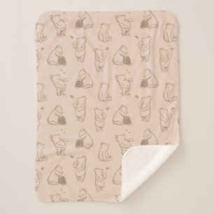 Classic Winnie the Pooh Pattern Sherpa Blanket