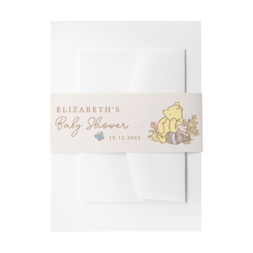 Classic Winnie the Pooh & Piglet Baby Shower Invitation Belly Band