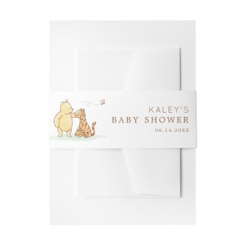 Classic Winnie the Pooh &amp; Tigger Baby Shower Invitation Belly Band
