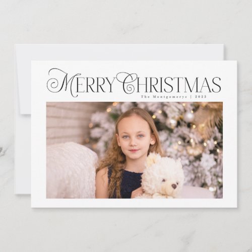 Classic Winter Blue Holiday Multi Photo Card