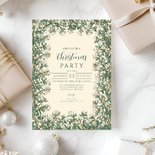 Classic Winter Greenery Christmas Invitation