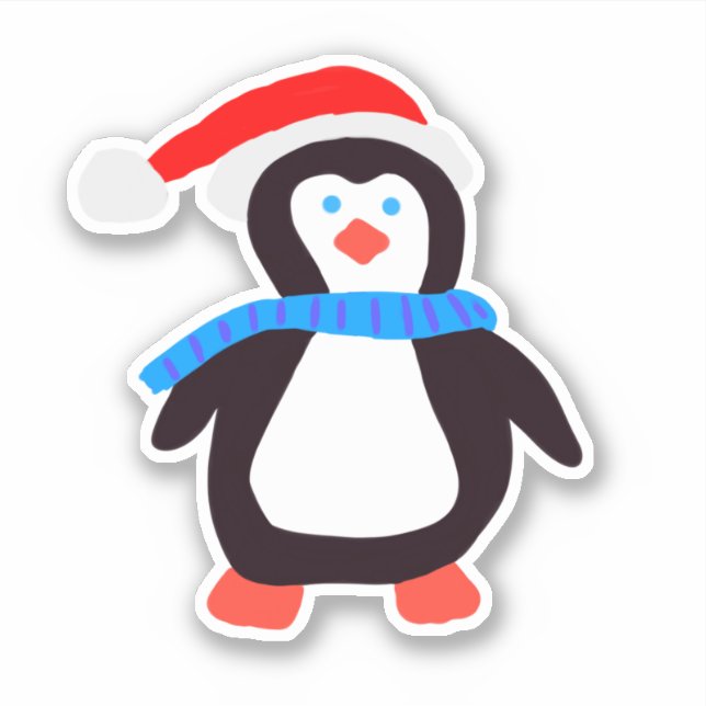 Classic Winter Penguin  Sticker (Front)