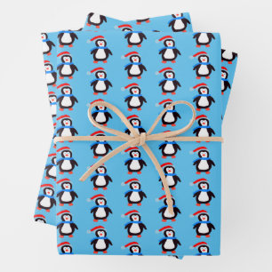 Classic Winter Penguins Wrapping Paper Sheets