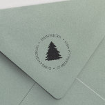 Classic Winter Pine Tree Return Address Self-inking Stamp<br><div class="desc">Add an elegant touch to all your holiday correspondence with our chic Christmas return address design,  featuring your address curved around an evergreen tree illustration.</div>
