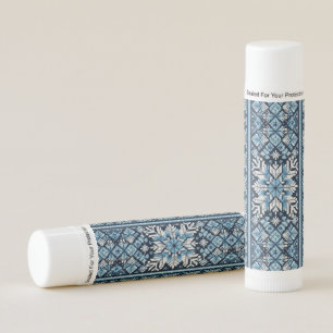 Classic  winter snow fair isle/colorwork lip balm