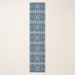 Classic  winter snow fair isle/colorwork scarf