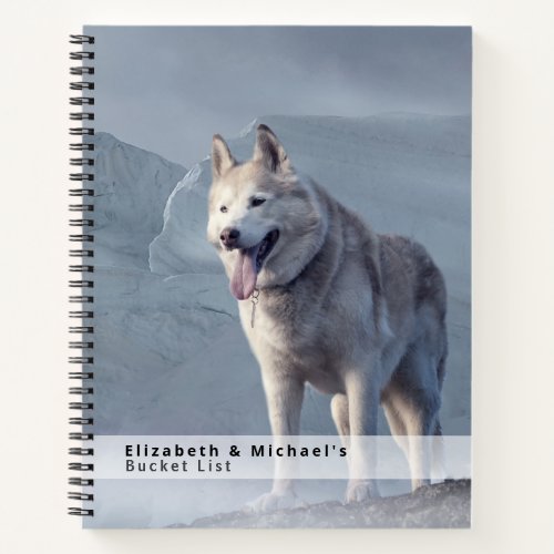 Classic Winter Snow Fox Custom BUCKET LIST Notebook