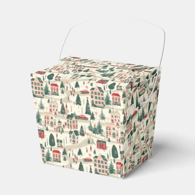 Classic Winter Village Festivities Favor Boxes (Front Side)