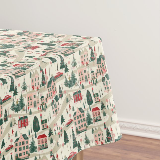 Classic Winter Village Festivities Tablecloth (In Situ)