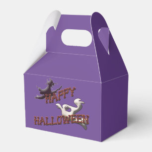 Classic Witch and Ghost Spooky Happy Halloween Favor Boxes