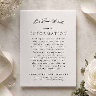 Classic With Joyful Hearts Formal Black Details Letterpress Enclosure Card